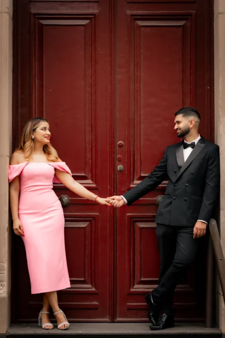Elegant pre-wedding portrait of an Punjabi couple in Melbourne