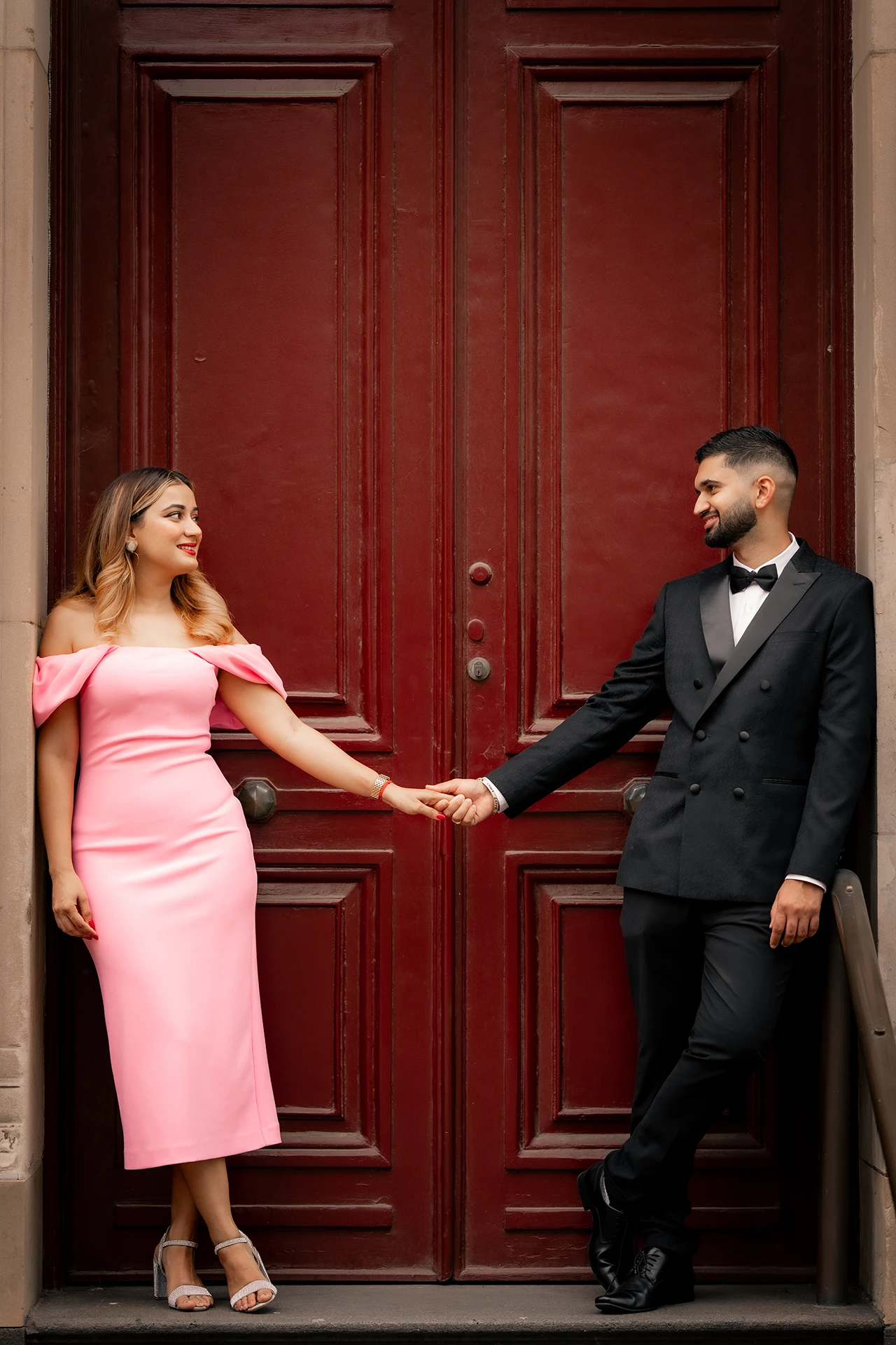 Elegant pre-wedding portrait of an Punjabi couple in Melbourne