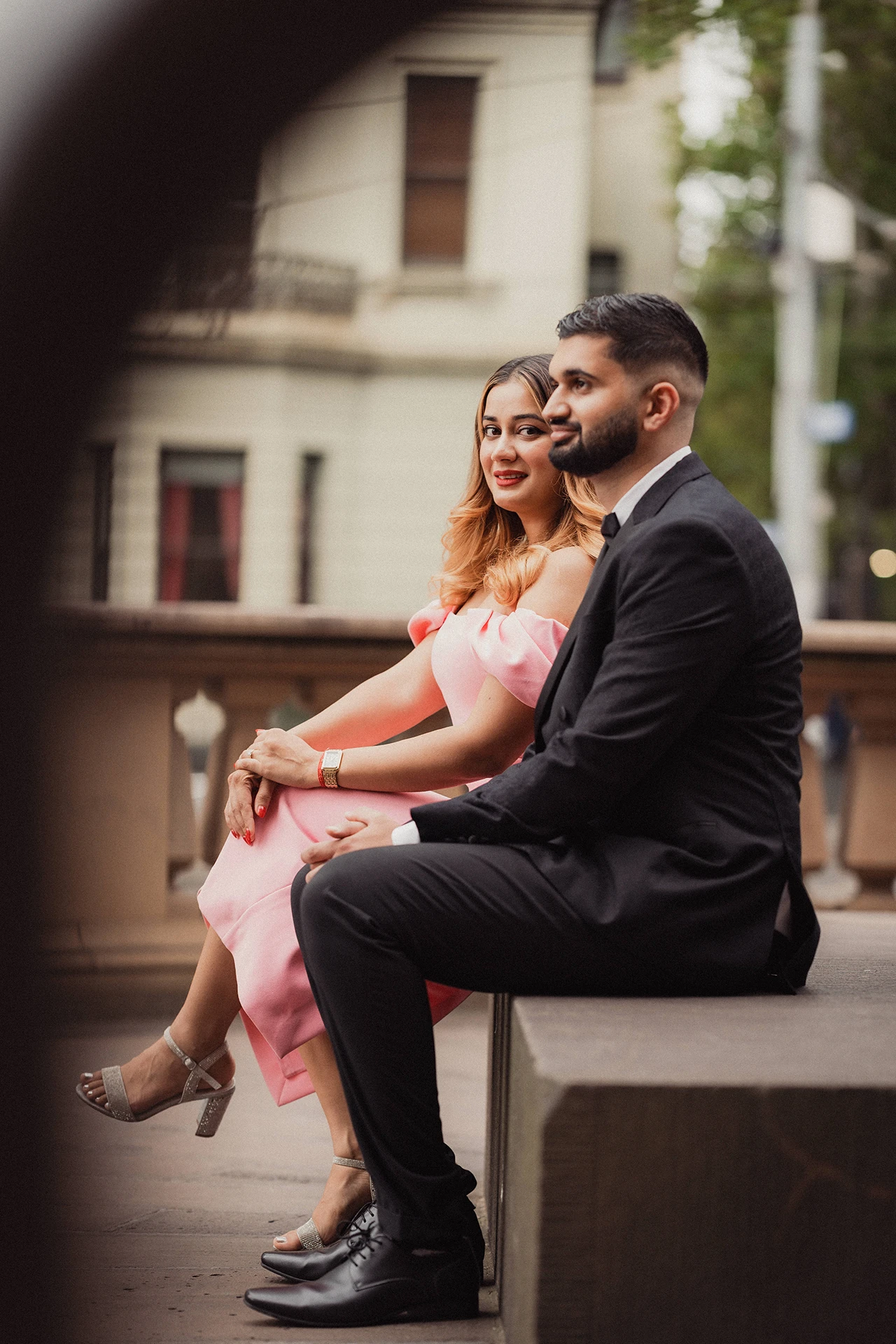Elegant pre-wedding portrait of an Punjabi couple in Melbourne