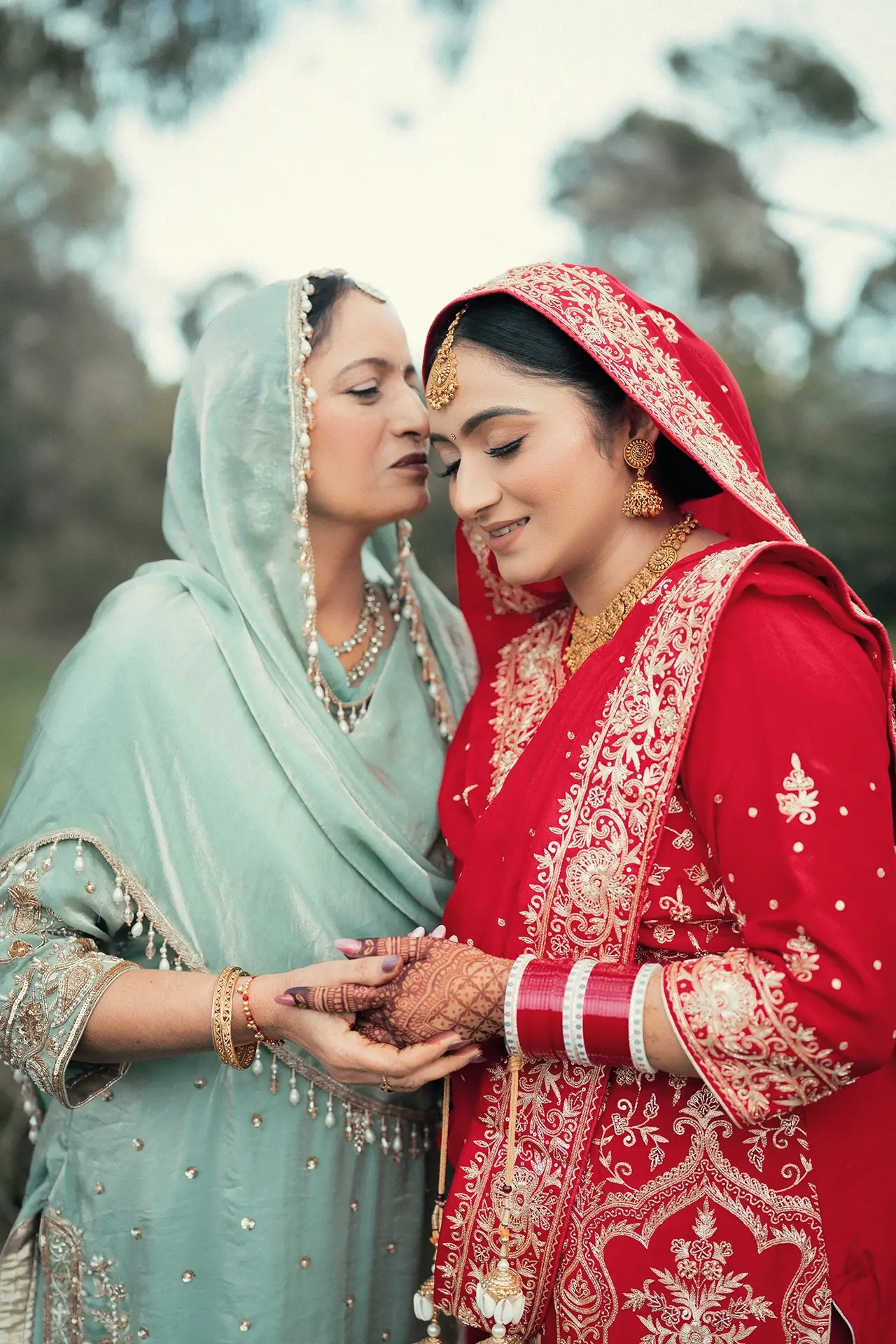 Emotional moment while bride getting ready in Melbourne