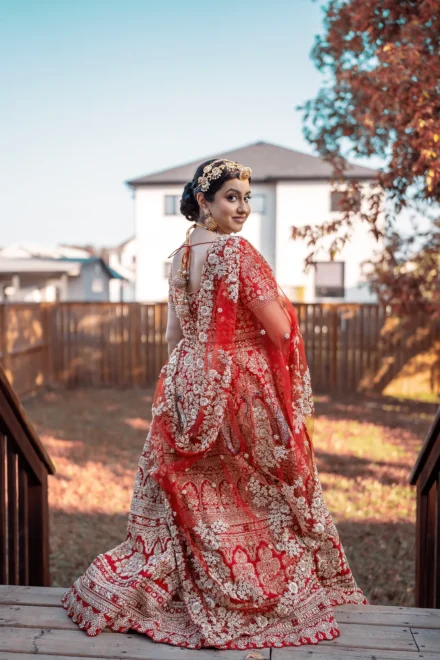 Indian bride in traditional wedding attire during bridal portraits in Melbourne