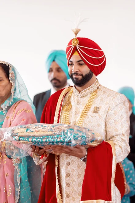 Bride and groom during an Anand Karaj ceremony in Melbourne