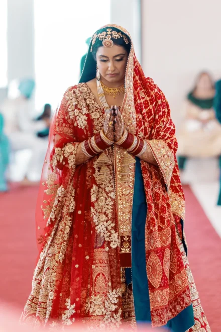 Bride and groom during an Anand Karaj ceremony in Melbourne