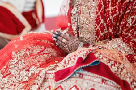 Bride and groom during an Anand Karaj ceremony in Melbourne