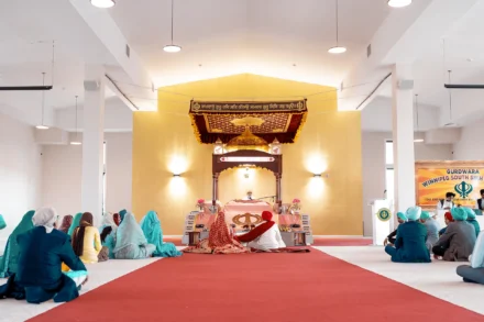 Bride and groom during an Anand Karaj ceremony in Melbourne
