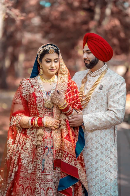 Romantic wedding portrait of an Indian couple in Melbourne