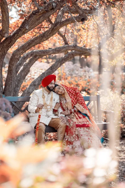 Romantic wedding portrait of an Indian couple in Melbourne