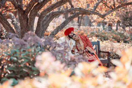 Romantic wedding portrait of an Indian couple in Melbourne