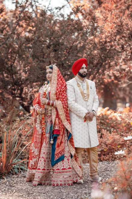 Romantic wedding portrait of an Indian couple in Melbourne