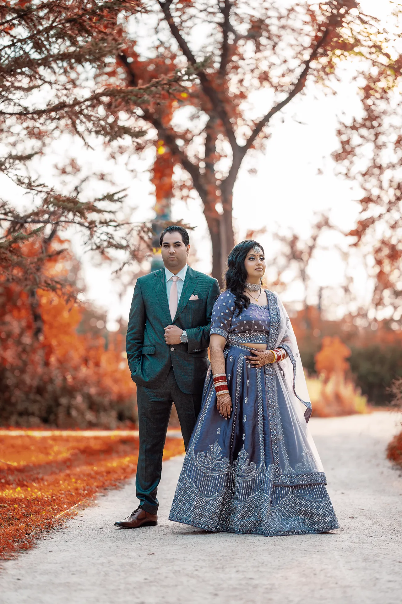 Romantic wedding portrait of an Indian couple in Melbourne