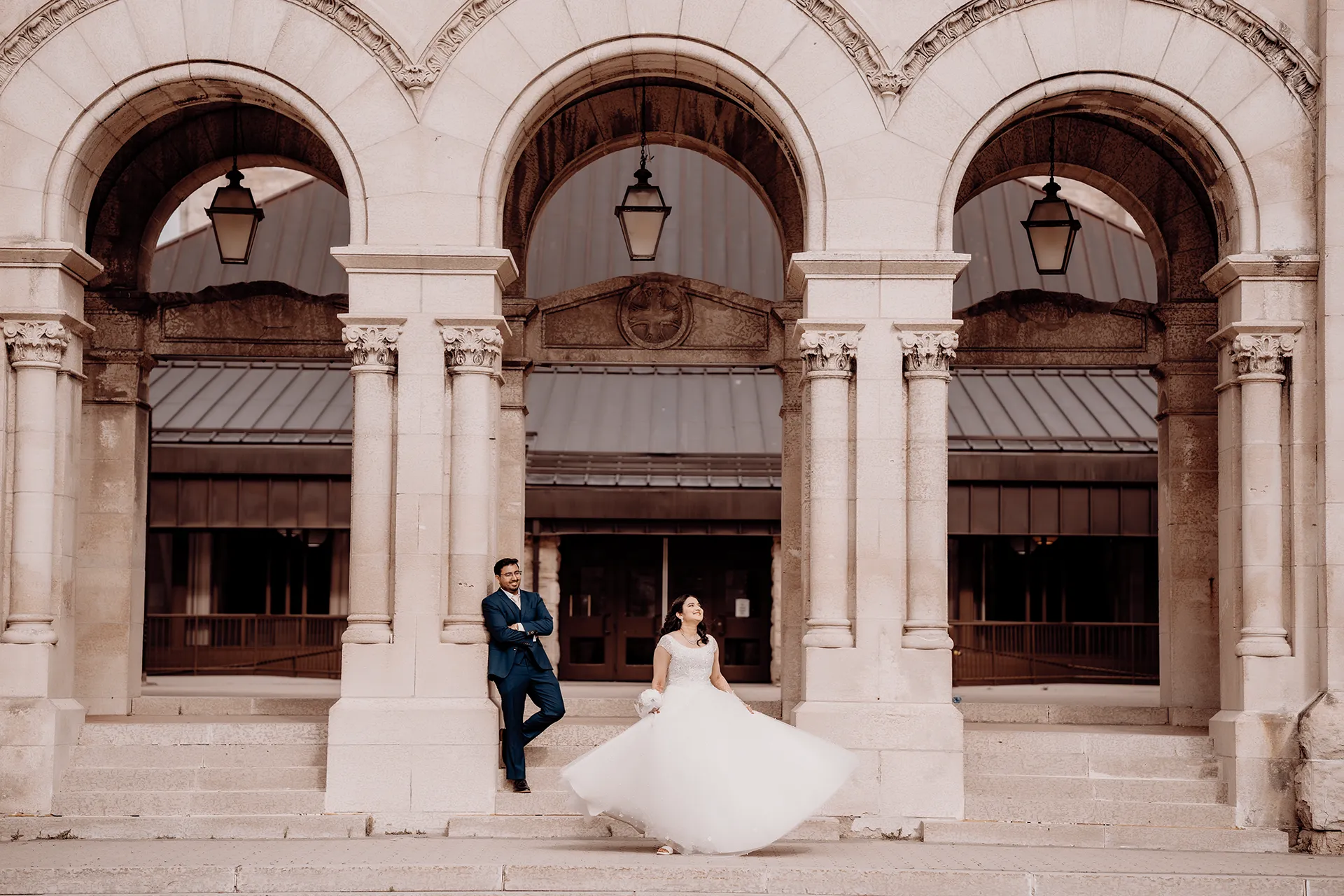 Bride and groom during a Catholic wedding ceremony in Melbourne