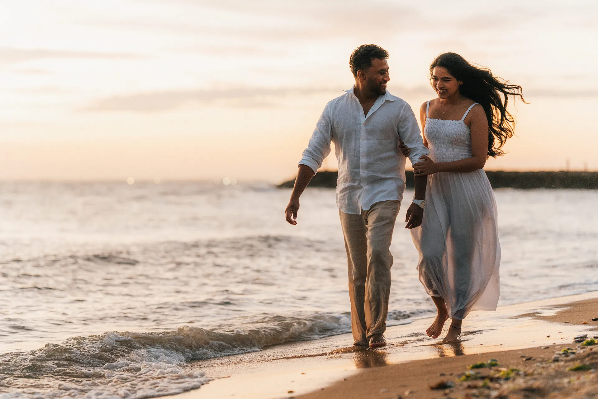 Cinematic beach pre-wedding photography in Melbourne
