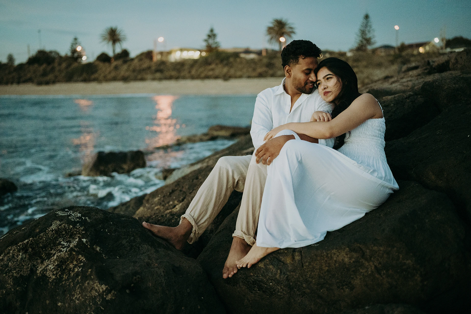 Cinematic beach pre-wedding photography in Melbourne