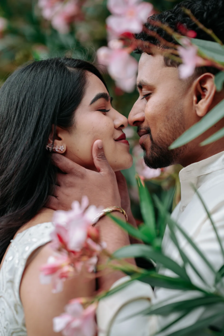 Indian couple during a pre-wedding photoshoot at Fitzroy Gardens, Melbourne